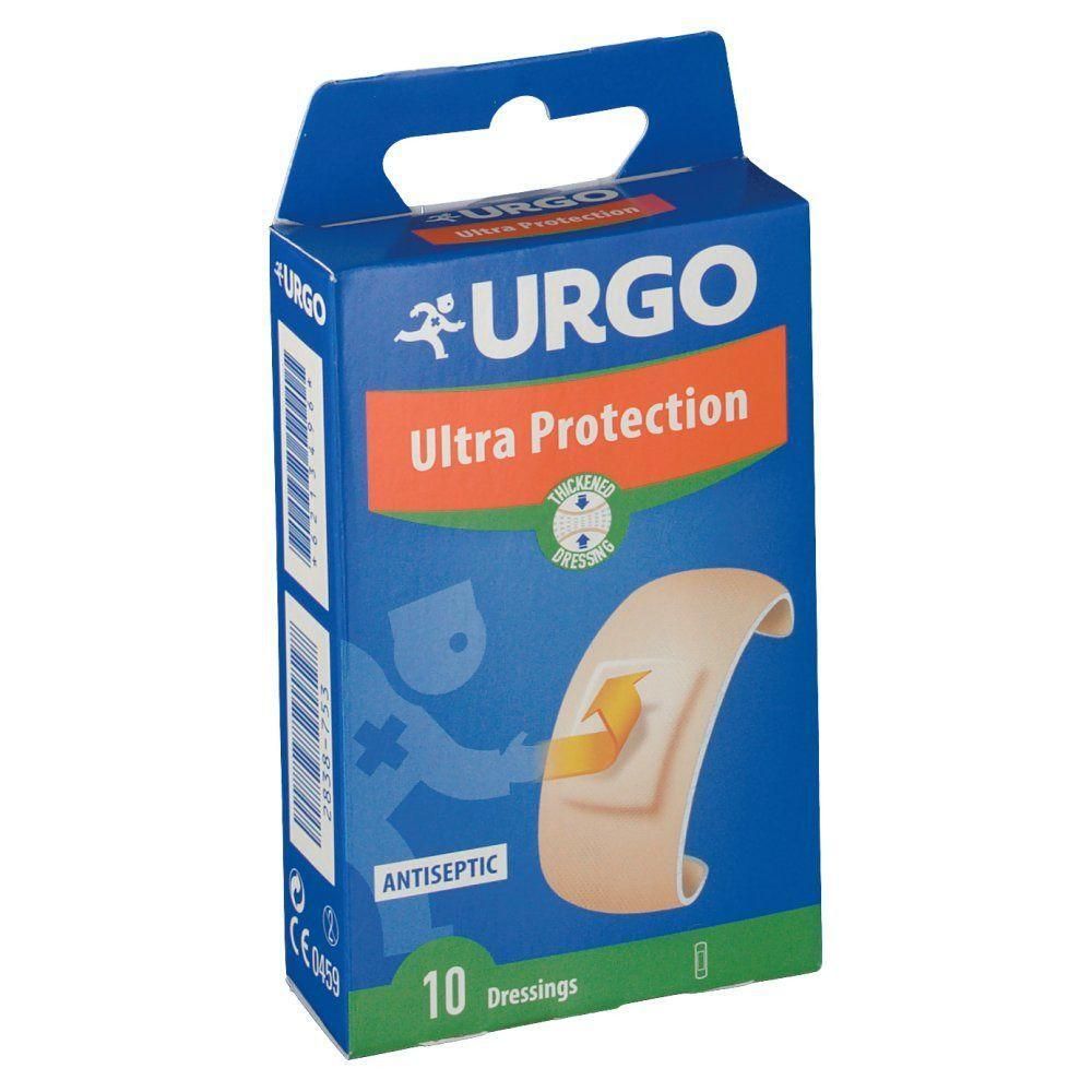 Boîte de pansements Urgo Ultra Protection, 10 pansements antiseptiques.