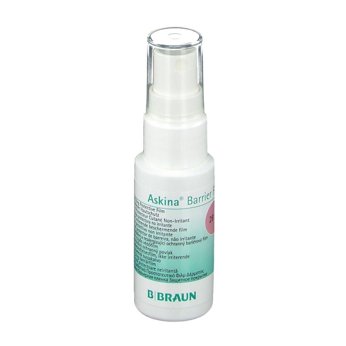 Askina Barrier Film sprayfles met beschermende film. B. Braun.