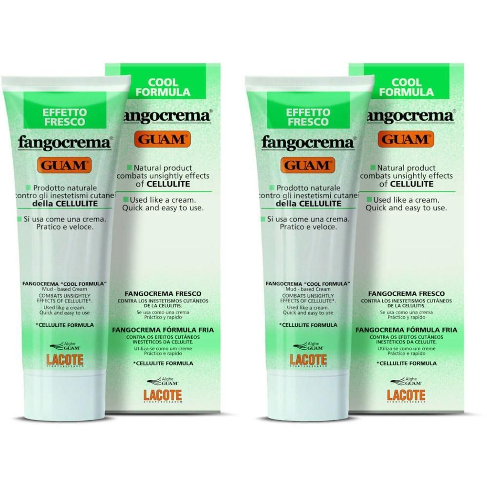 Deux tubes de Fangocrema Guam "Cool Formula". Produit naturel contre la cellulite.