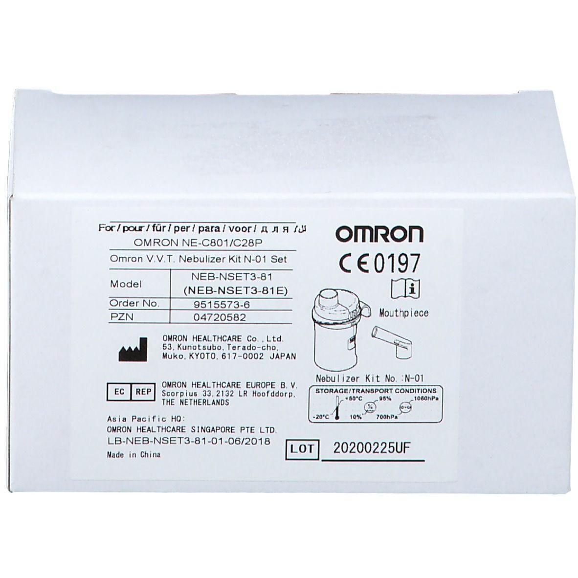 Omron Vernevelaar Set N-01 met mondstuk. Bevat vernevelaar en mondstuk.