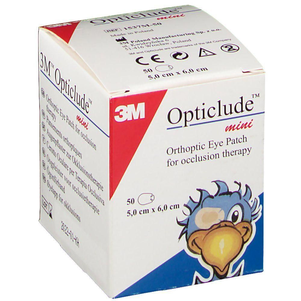 Opticlude Mini Pansement Orthoptique pour thérapie d'occlusion, 50 pièces, 5,0 cm x 6,0 cm.