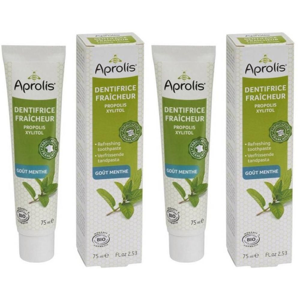 Aprolis tandpasta Propolis Xylitol, muntsmaak, 75ml.