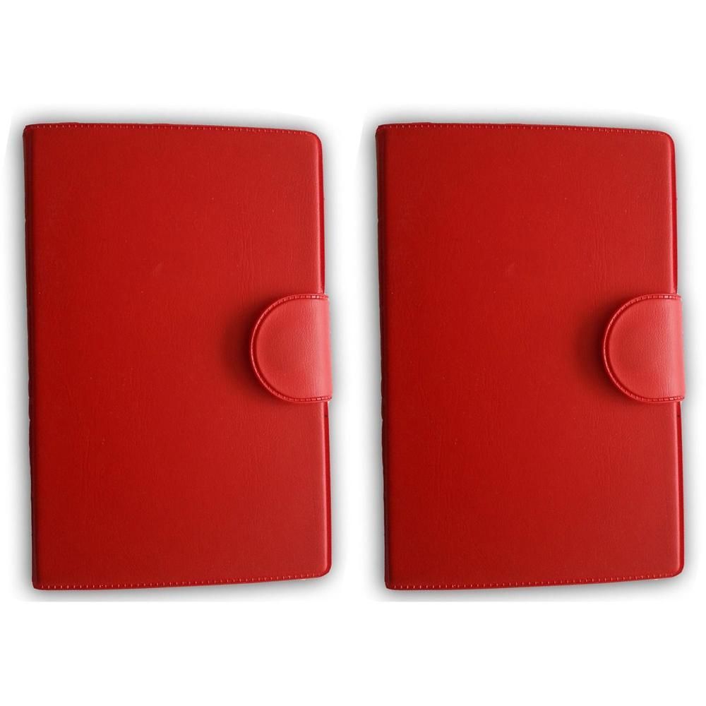 Twee rode pillendoosjes met klepsluiting.