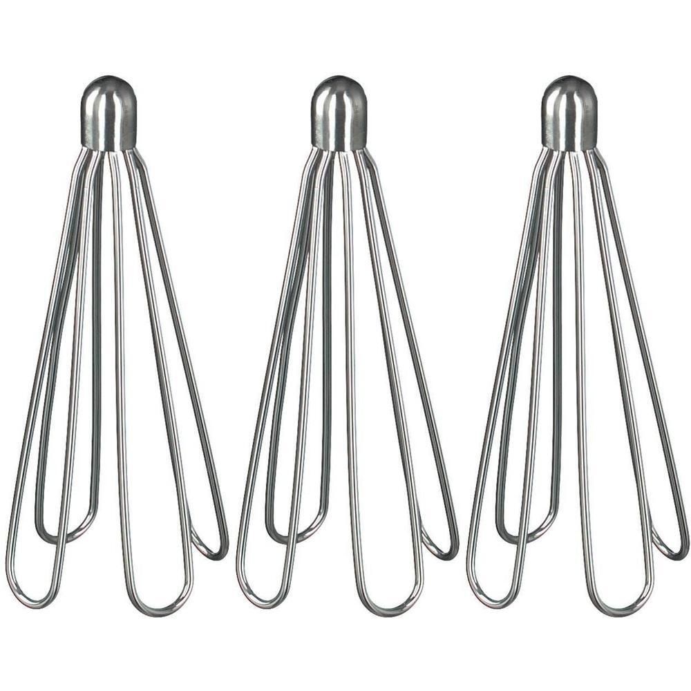 Trois têtes d'applicateur en métal avec embouts arrondis et tiges métalliques flexibles.