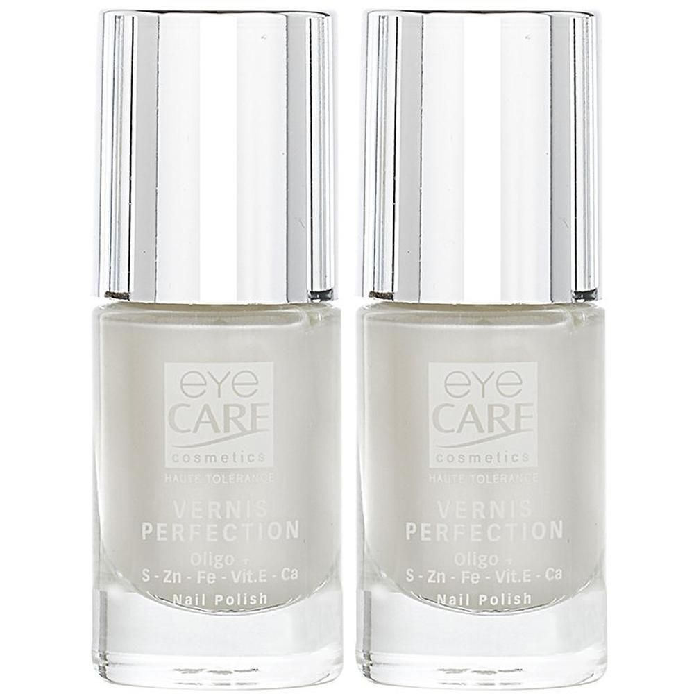 Twee flacons Eye Care Nagellak Perfection, parelmoerwit.