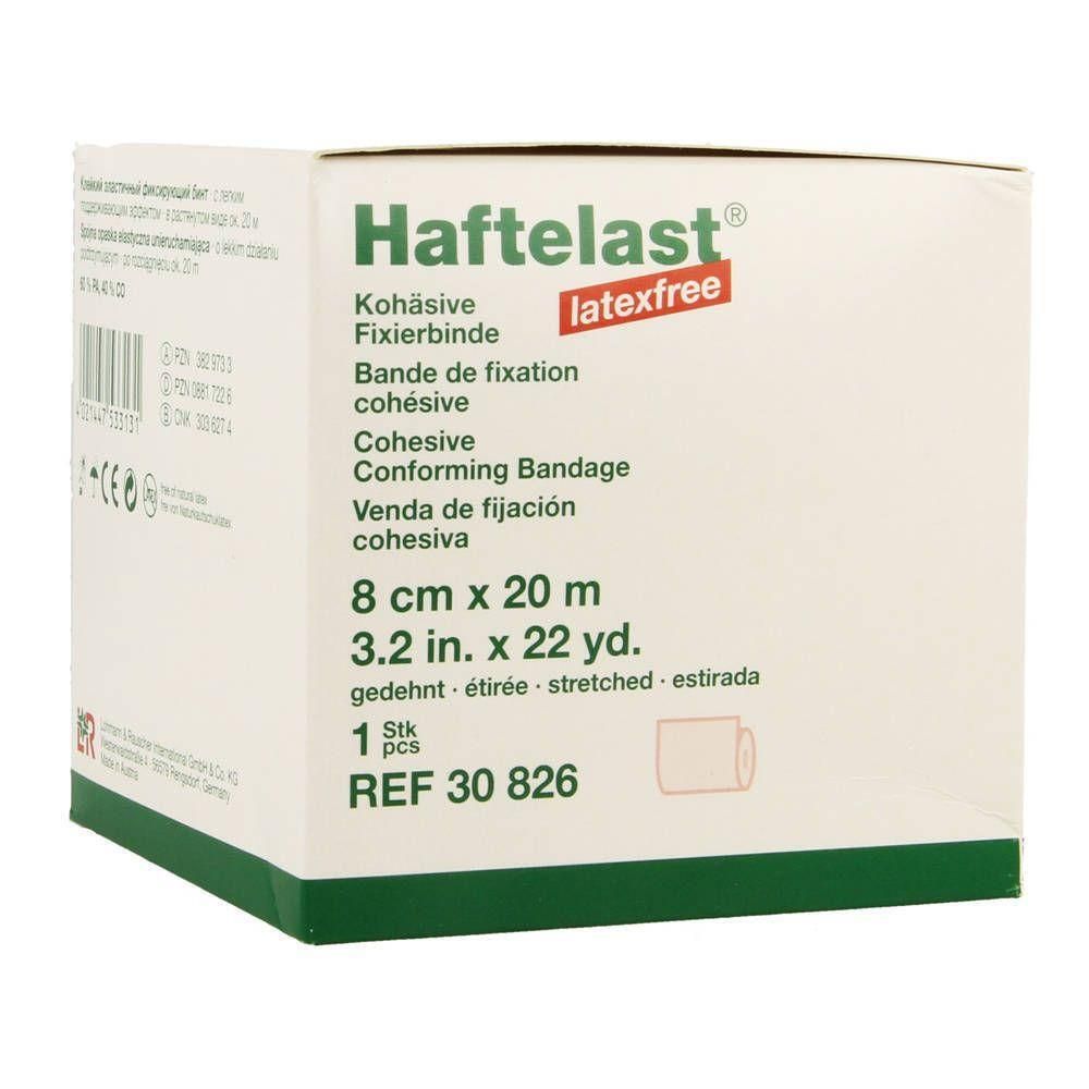 Bande de fixation Haftelast, cohésive, sans latex, 8 cm x 20 m.