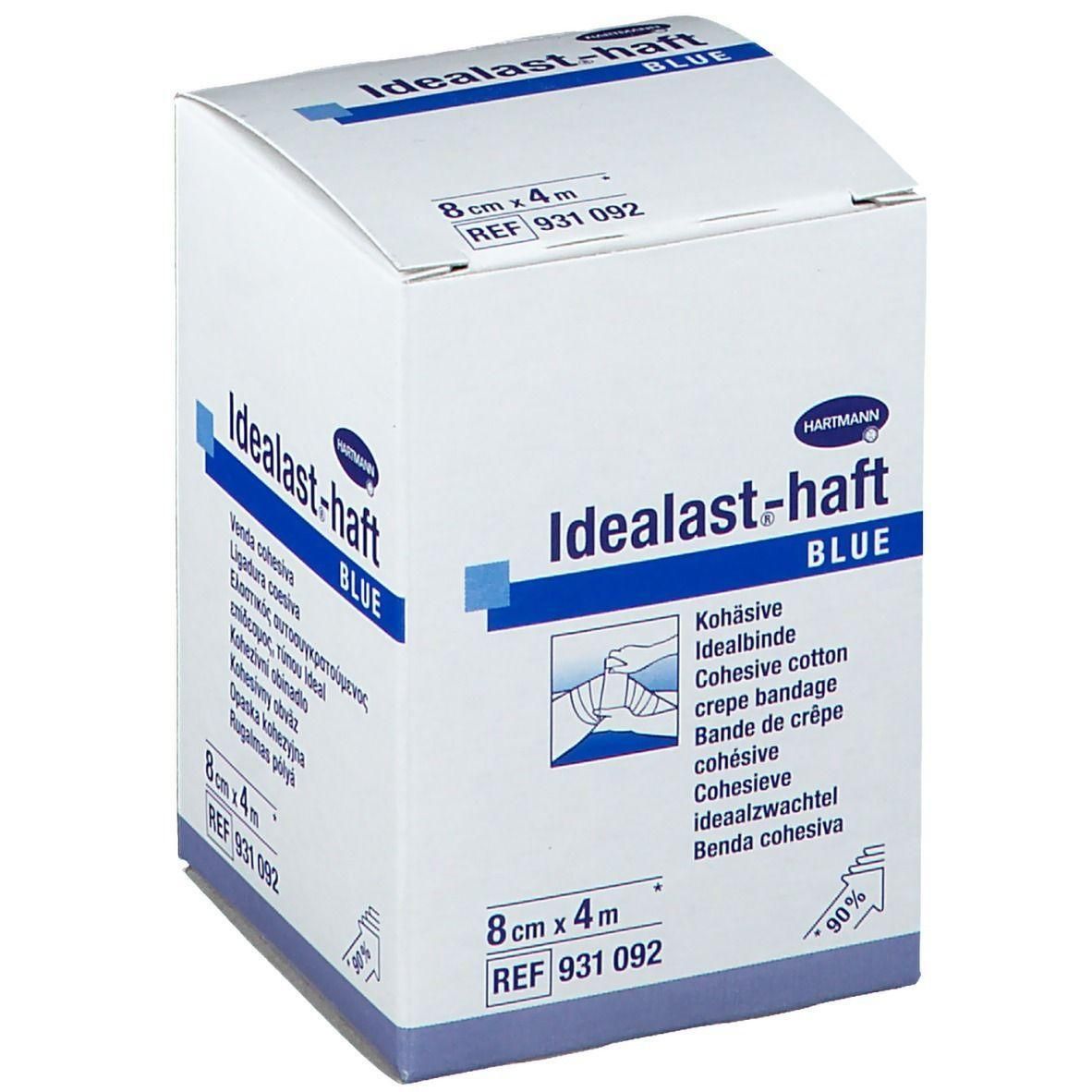 Emballage d'une bande Idealast-haft bleue, 8cm x 4m.