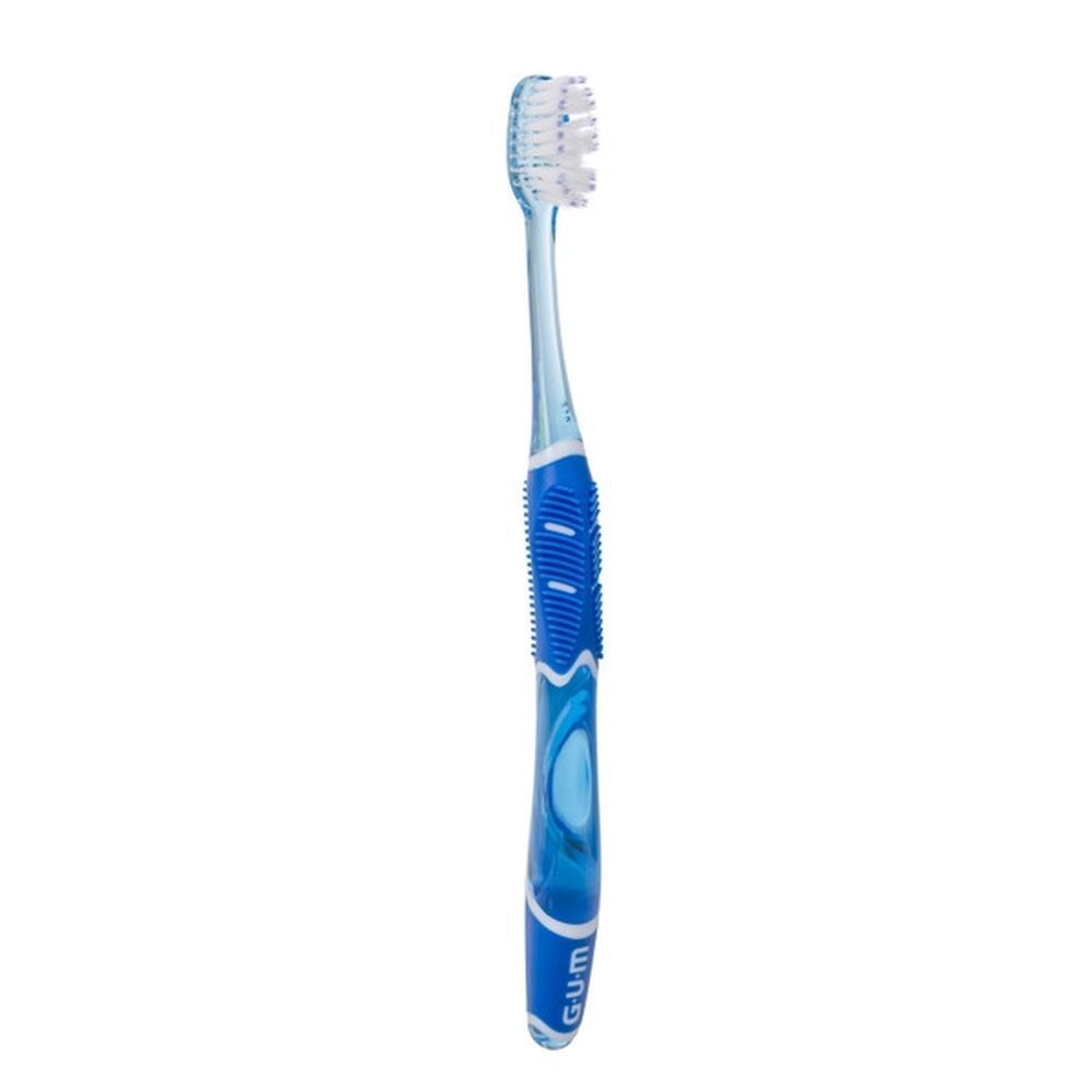 Brosse à dents GUM Technique Pro, Medium, bleue, avec manche.