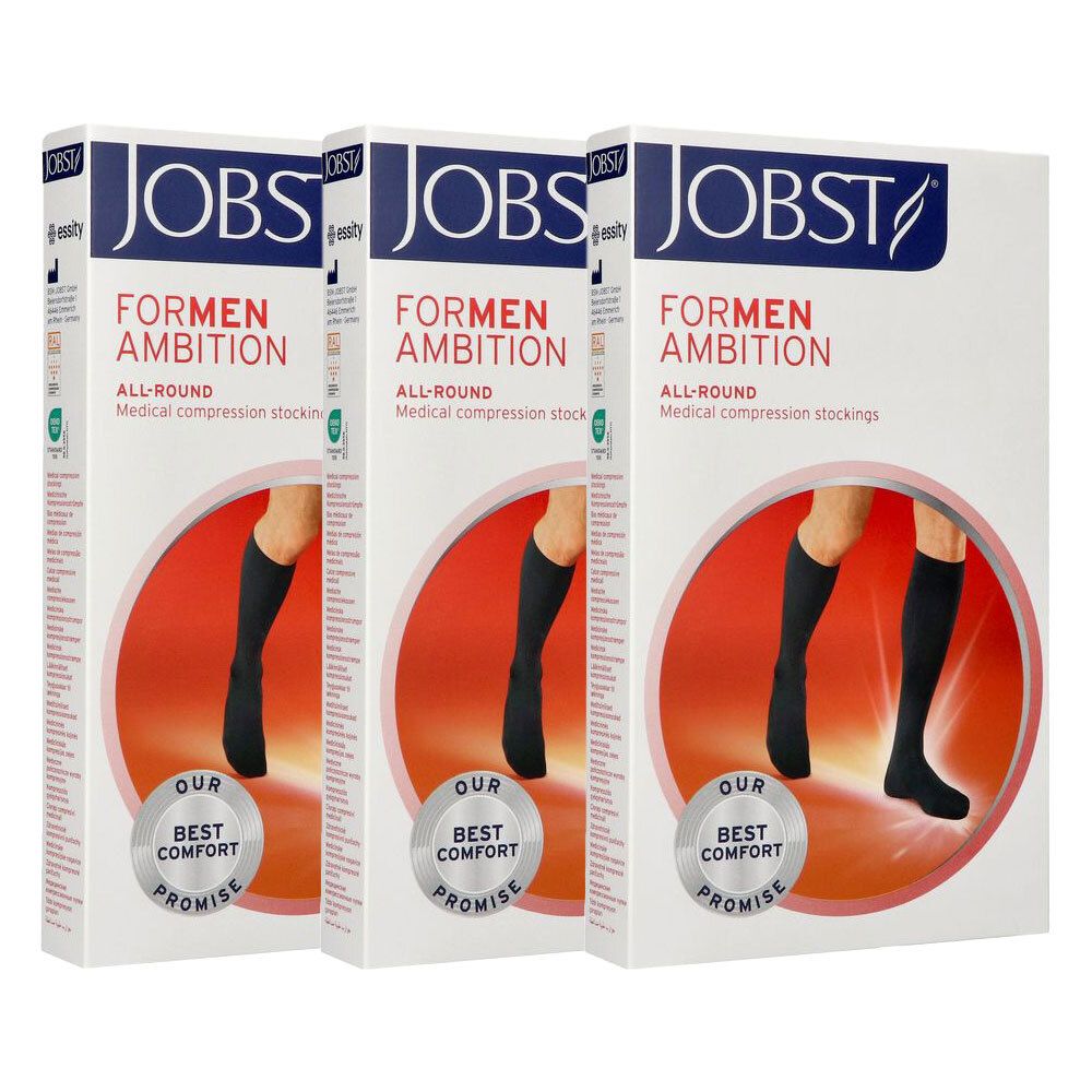 Chaussettes de compression JOBST ForMen Ambition, noires, pour hommes.