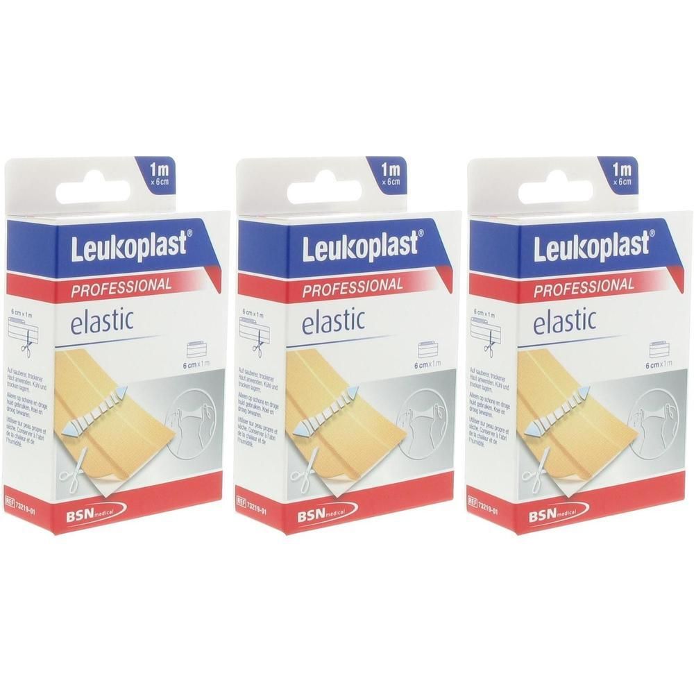 Trois boîtes de pansements Leukoplast® Professional Elastic, 6 cm x 1 m.