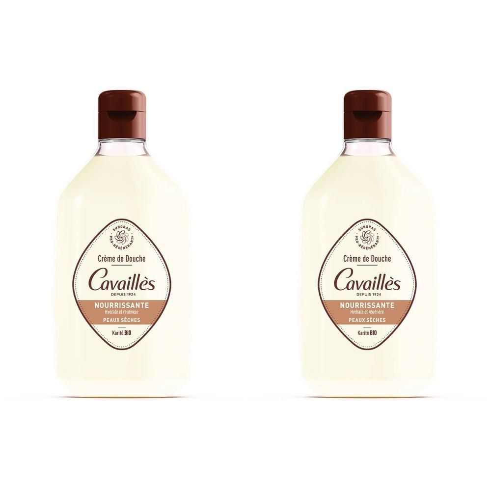 Deux flacons de Crème de Douche Roge Cavailles Beurre de Karité & Magnolia.