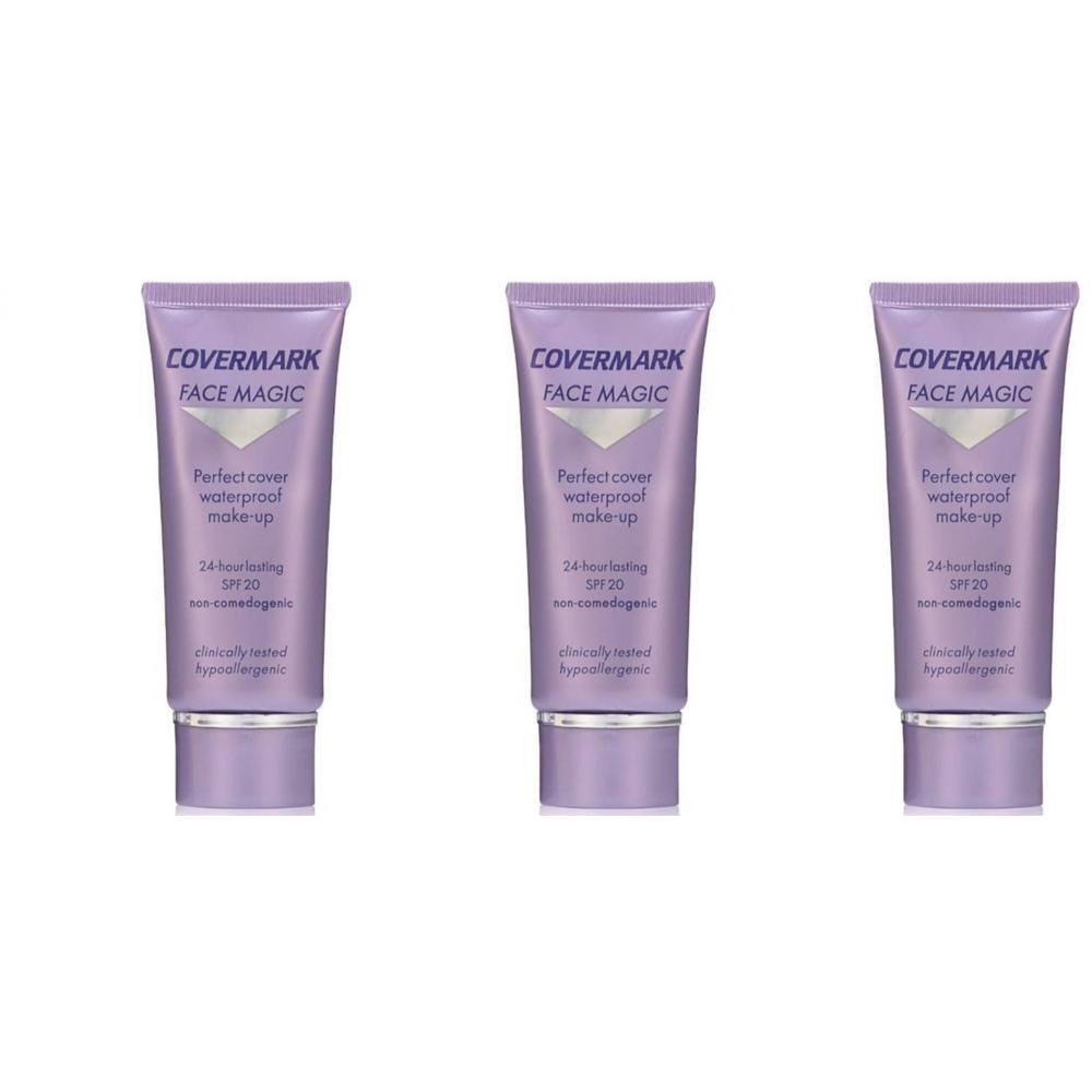Drie Covermark Face Magic tubes, waterproof make-up met SPF 20.