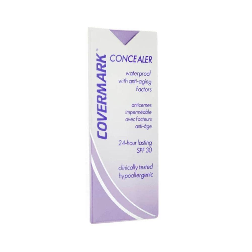 Verpakking van Covermark Concealer: waterdicht, met anti-aging factoren, SPF 30.