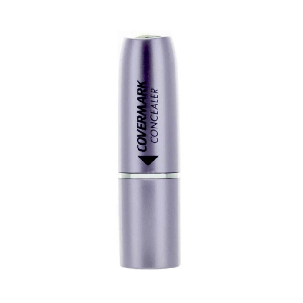 Een Covermark Concealer stick in paarse verpakking, met geopende dop.