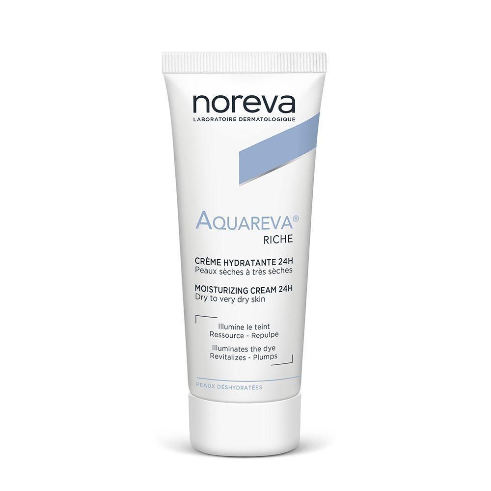 Tube Noreva Aquareva Crème Hydratante 24h Riche. Pour peaux sèches à très sèches.