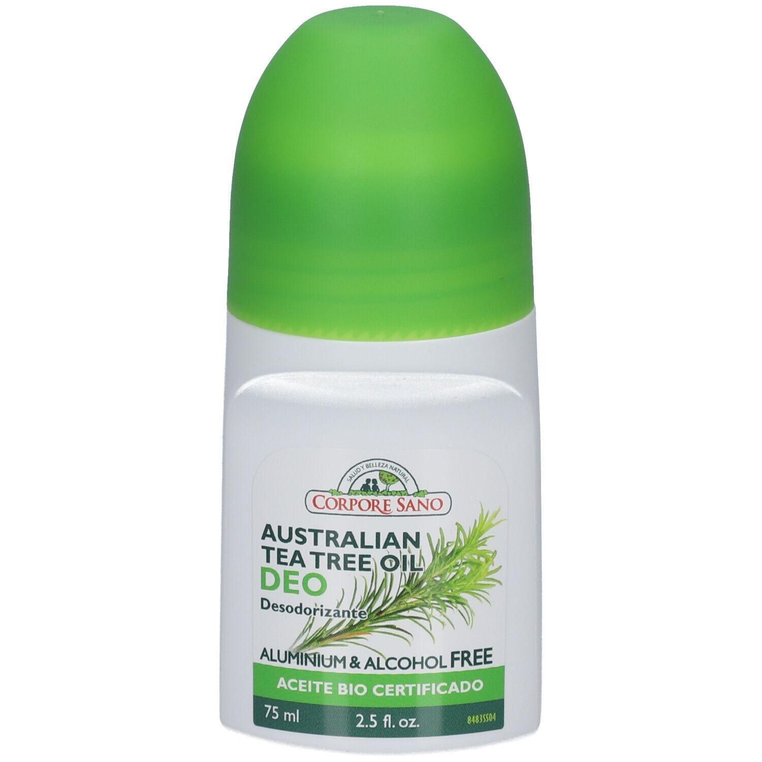 Corpore Sano Deo met Australische tea tree olie, 75 ml. Aluminium- en alcoholvrij.