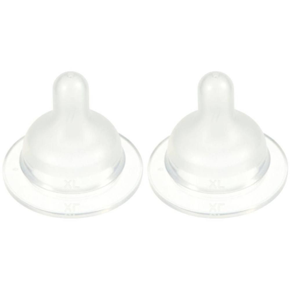 Deux tétines transparentes taille XL.