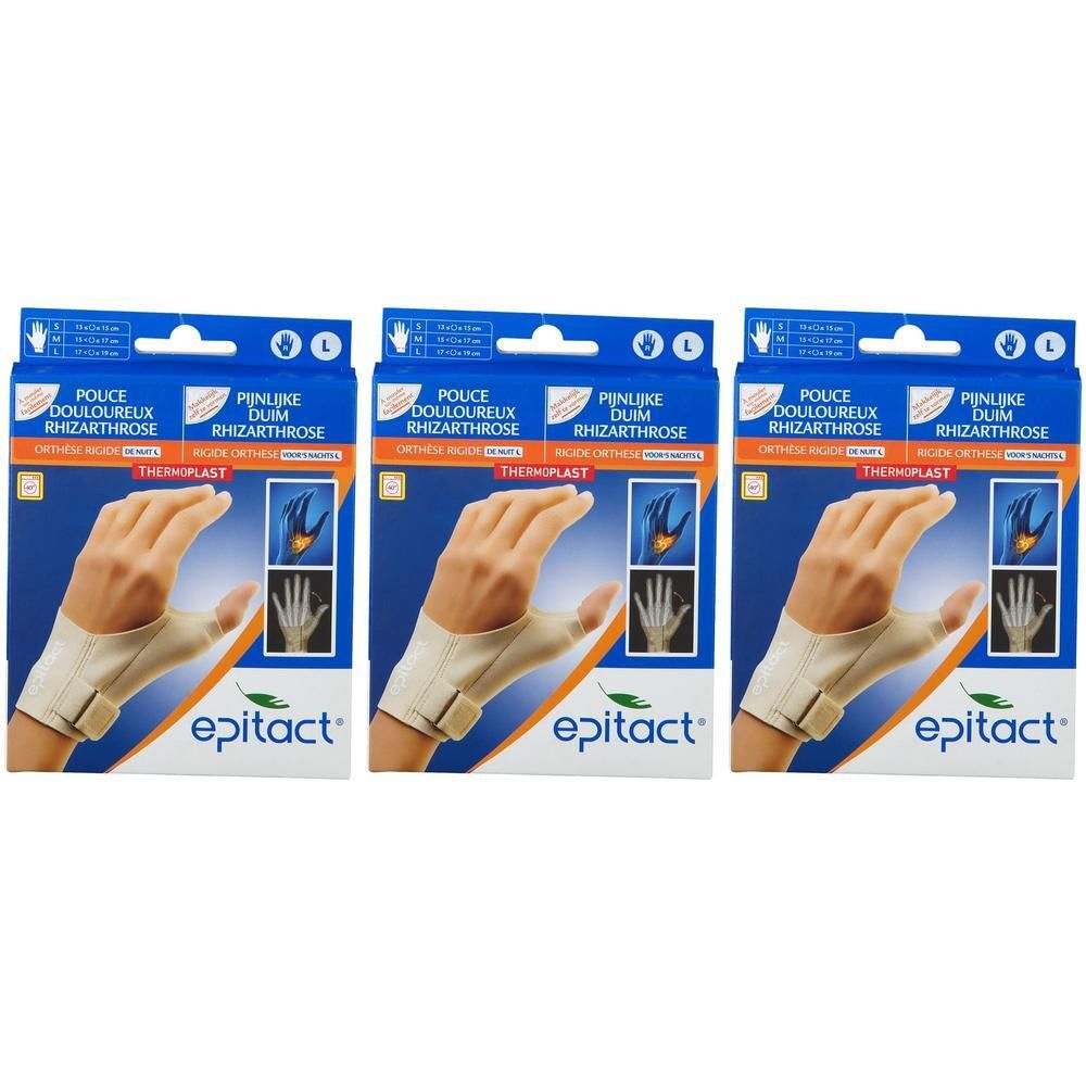 Epitact duimbrace voor Rhizartrose, maat L, rechts, van thermoplast.