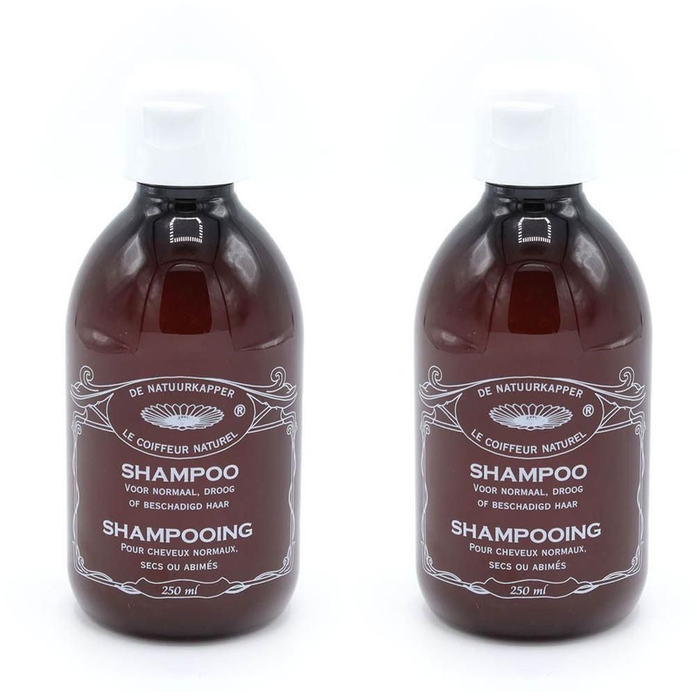 Deux bouteilles de Le Coiffeur Naturel Shampooing, 250 ml.