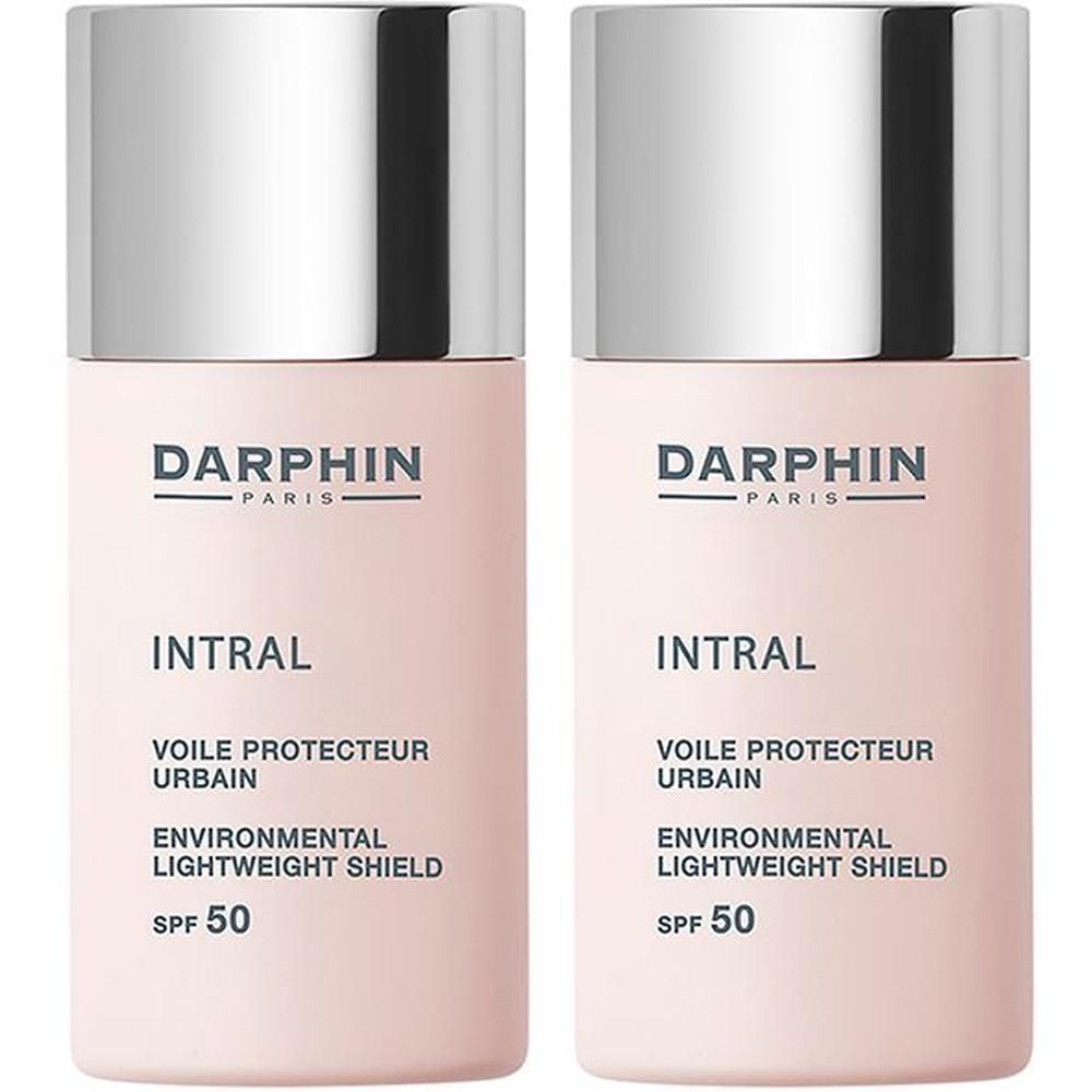 Deux flacons Darphin Intral Voile Protecteur Urbain SPF 50.