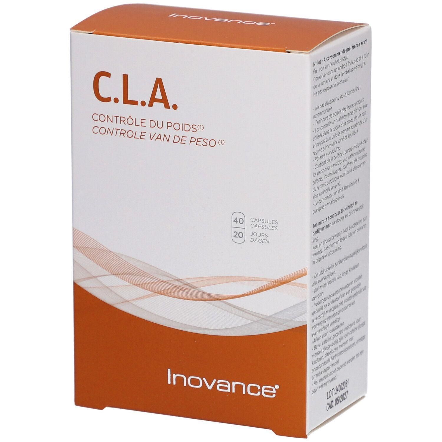 Boîte de 40 capsules Inovance C.L.A. pour le contrôle du poids.