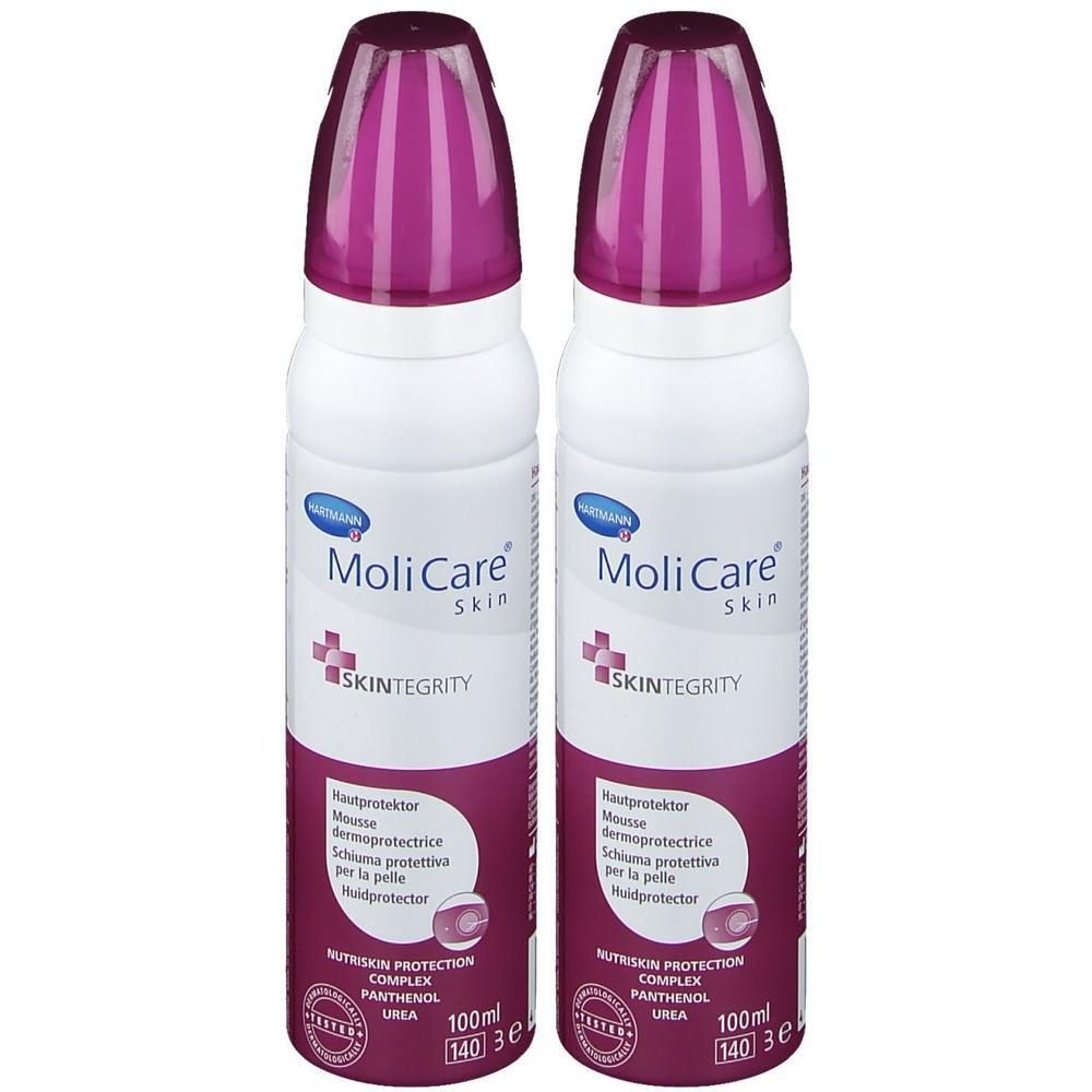 Deux flacons de Mousse protectrice pour la peau MoliCare Skin, 100ml.