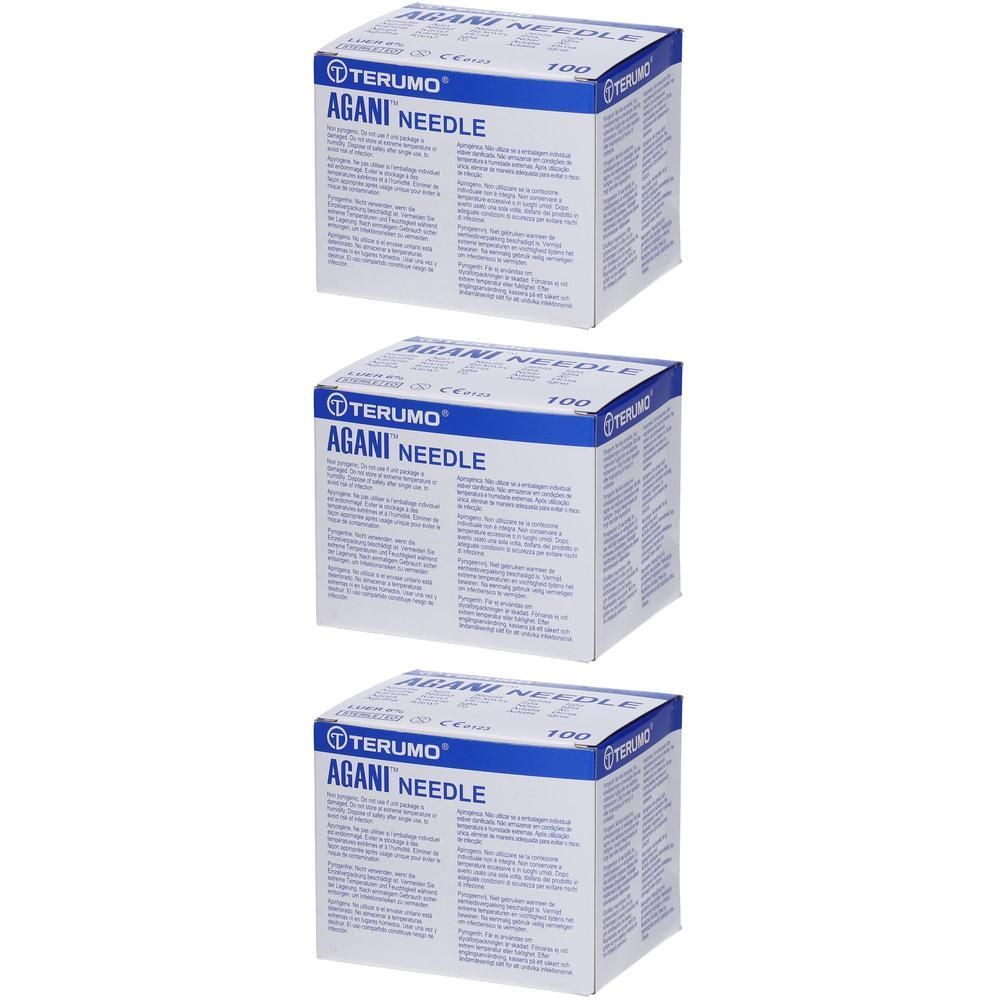 Drie dozen Terumo Agani™ naalden, 21g Ø 0.8mm - 16mm, 100 stuks per doos.