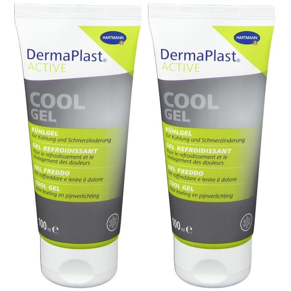 Twee tubes HARTMANN DermaPlast Active Cool Gel, 100ml.