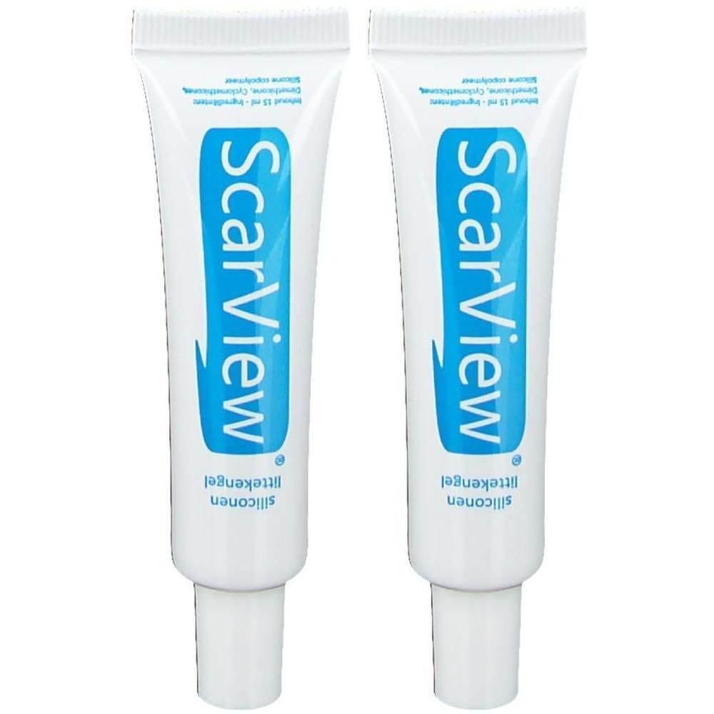 Twee tubes ScarView siliconen littekengel. 15 ml per tube.