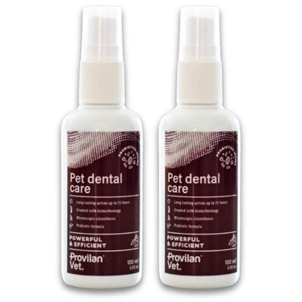 Deux flacons Provilan Vet. Pet Dental Care avec spray. 100 ml.