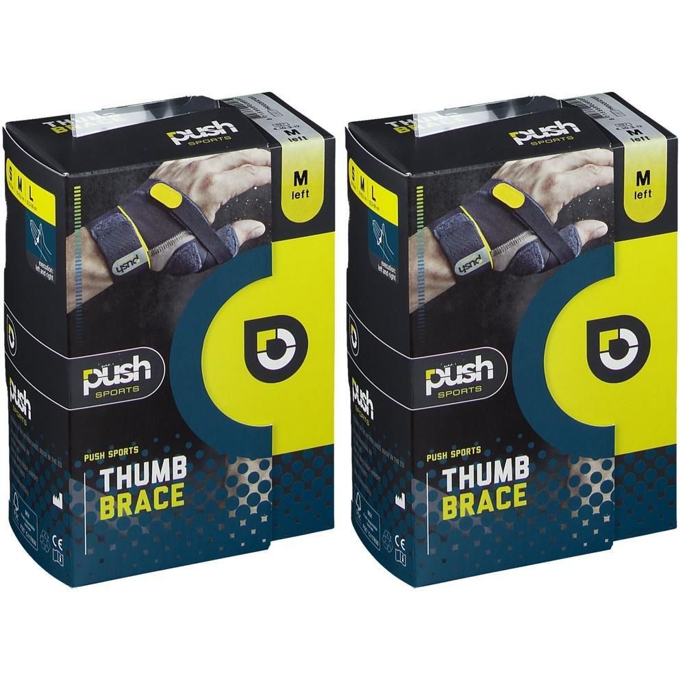 Deux paquets de bandage de pouce Push Sports, taille M, gauche.
