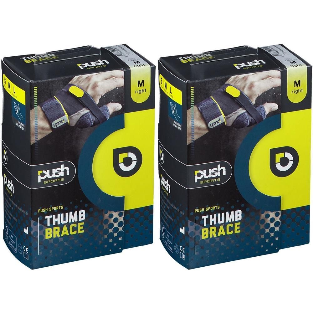 Twee verpakkingen Push Sports Duimbrace, maat M, rechts.