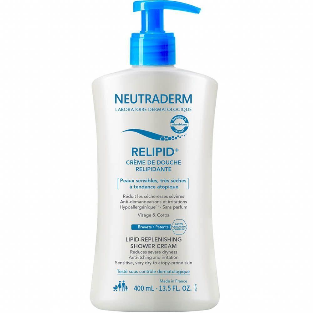 Neutraderm Relipid+ Douchecrème met pompdispenser, 400ml.