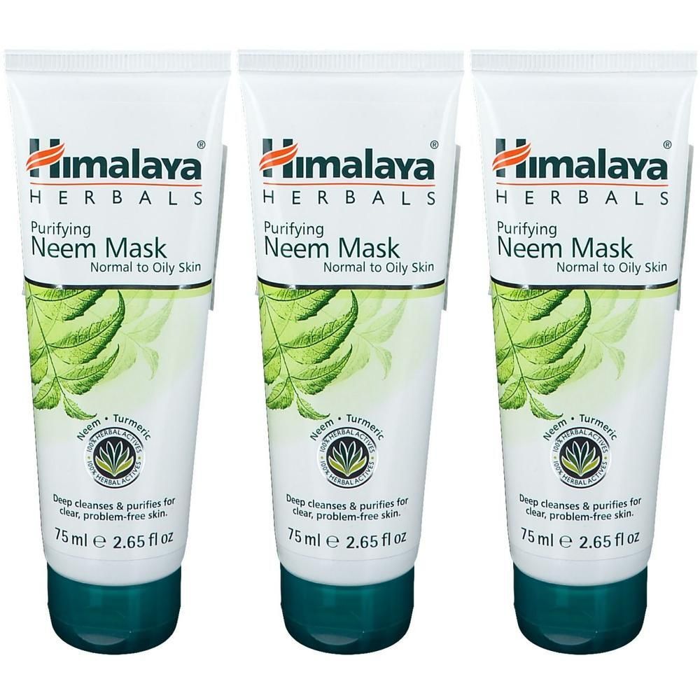 Drie Himalaya Herbals Neem Maskers, 75 ml.