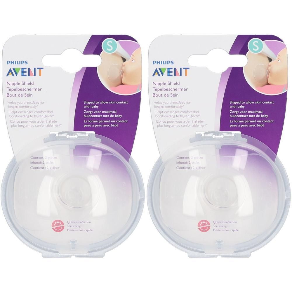 Philips Avent Protège-mamelons, taille S, par paire. Boucliers transparents avec trous d'aération.