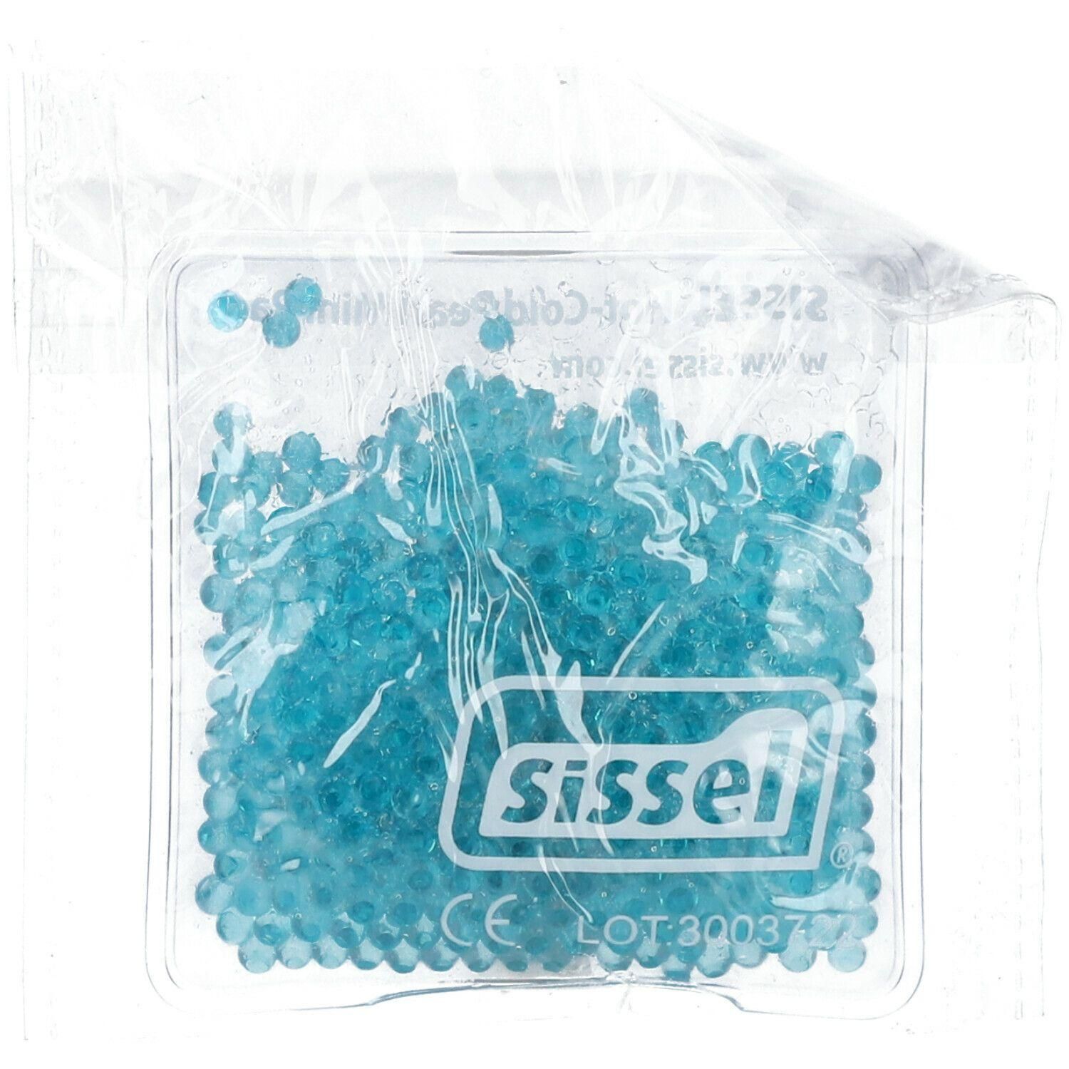 Mini-pack de perles bleues, logo Sissel et marquage CE.