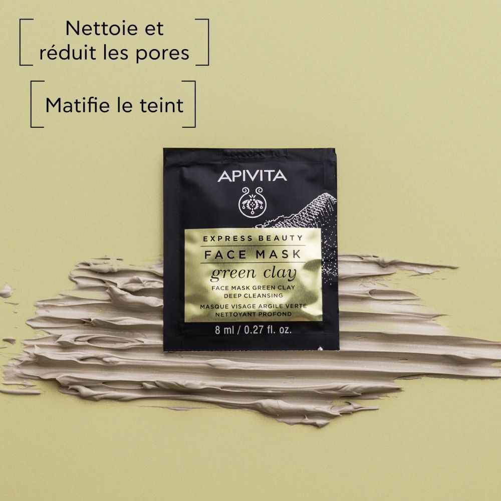 Apivita Masque Visage Argile Verte, 8ml.