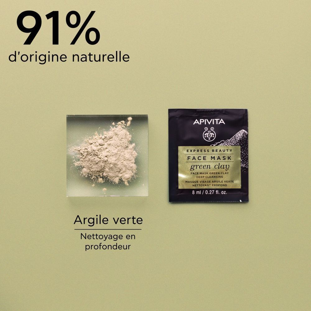 Apivita Masque Visage Argile Verte, 8ml.