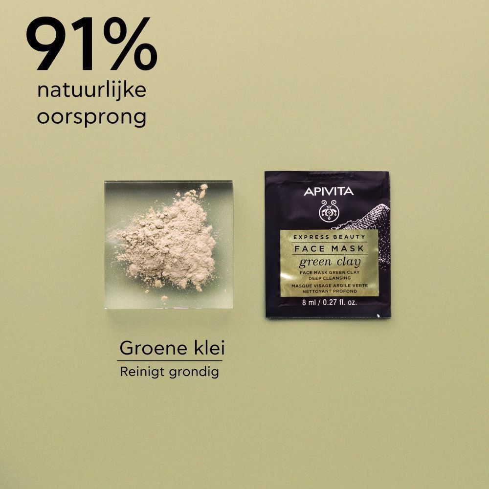 Apivita Gezichtsmasker Groene Klei, 8ml.