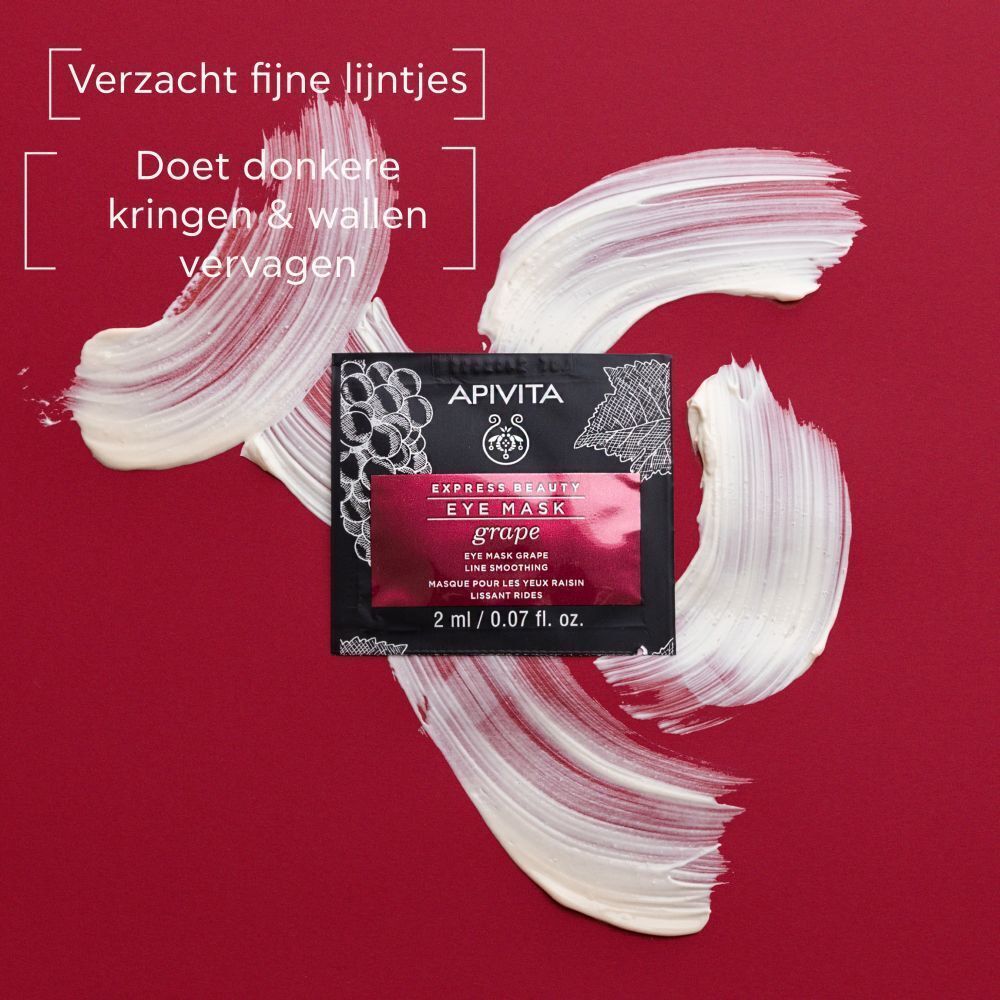 Apivita oogmasker met druif, 2ml. Maakt rimpels glad, vermindert donkere kringen.