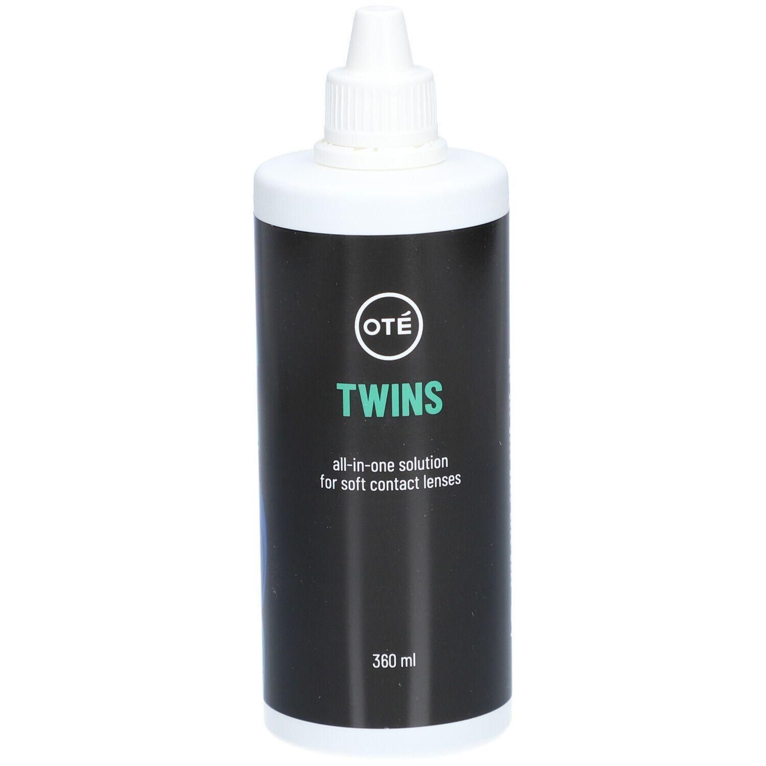 Oté Twins alles-in-één oplossing voor zachte contactlenzen, 360 ml fles.