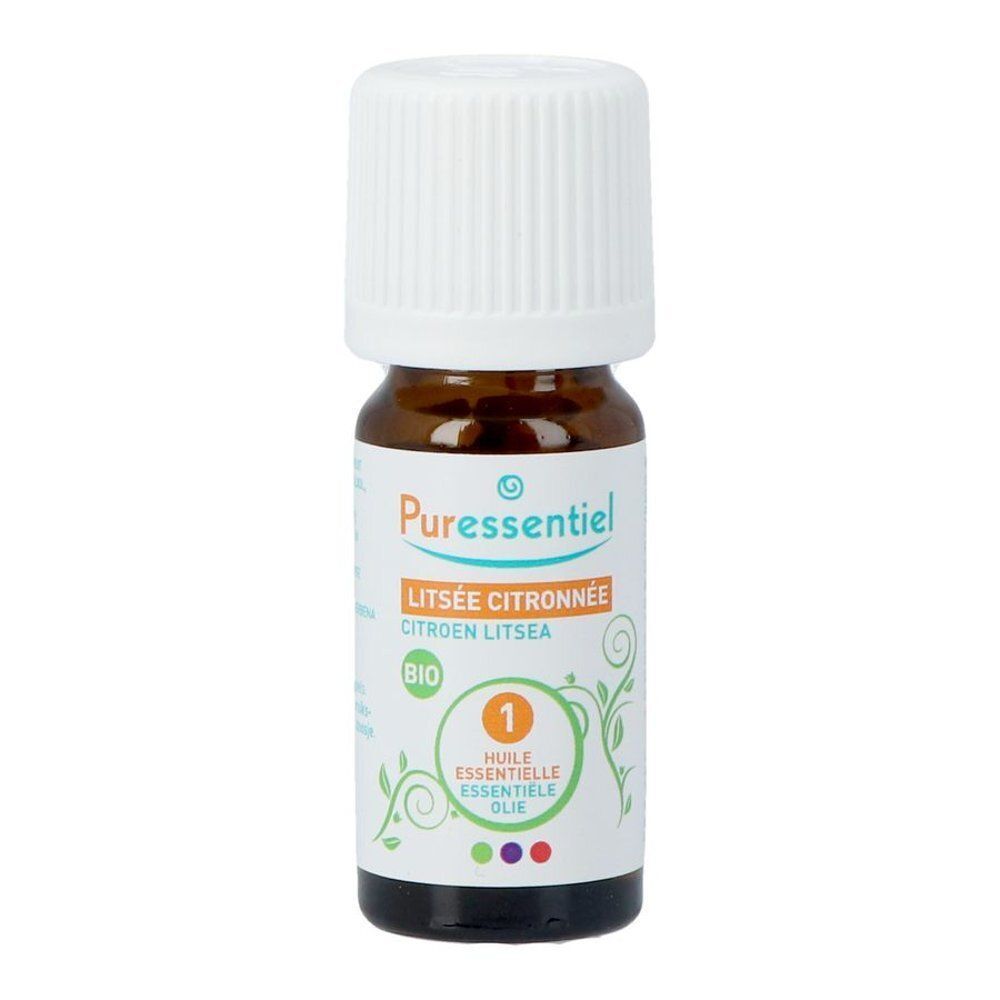 Flesje Puressentiel Citroen Litsée etherische bio-olie, 10ml.