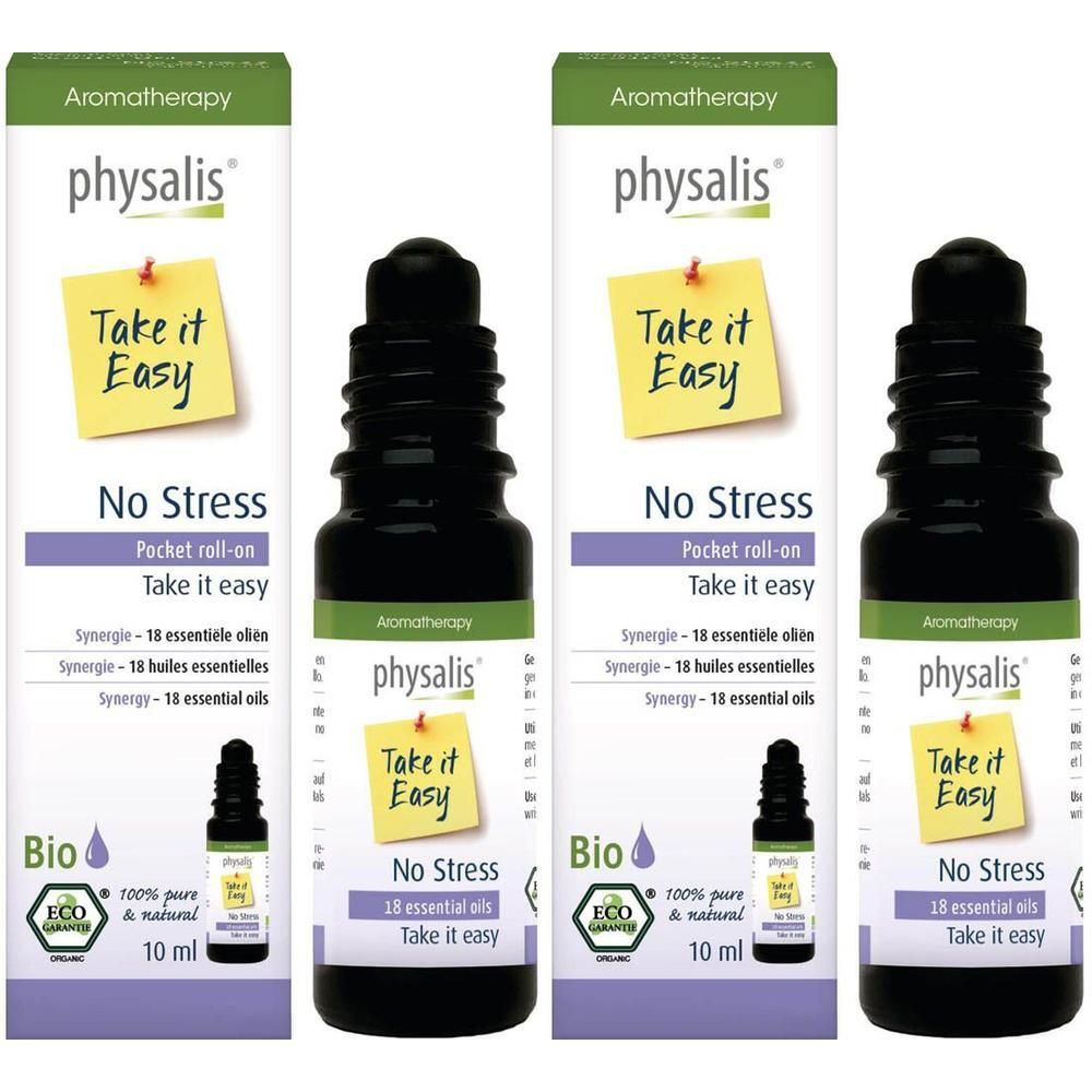 Roll-on de poche Physalis No Stress aux 18 huiles essentielles, 10ml. Certifié Bio.