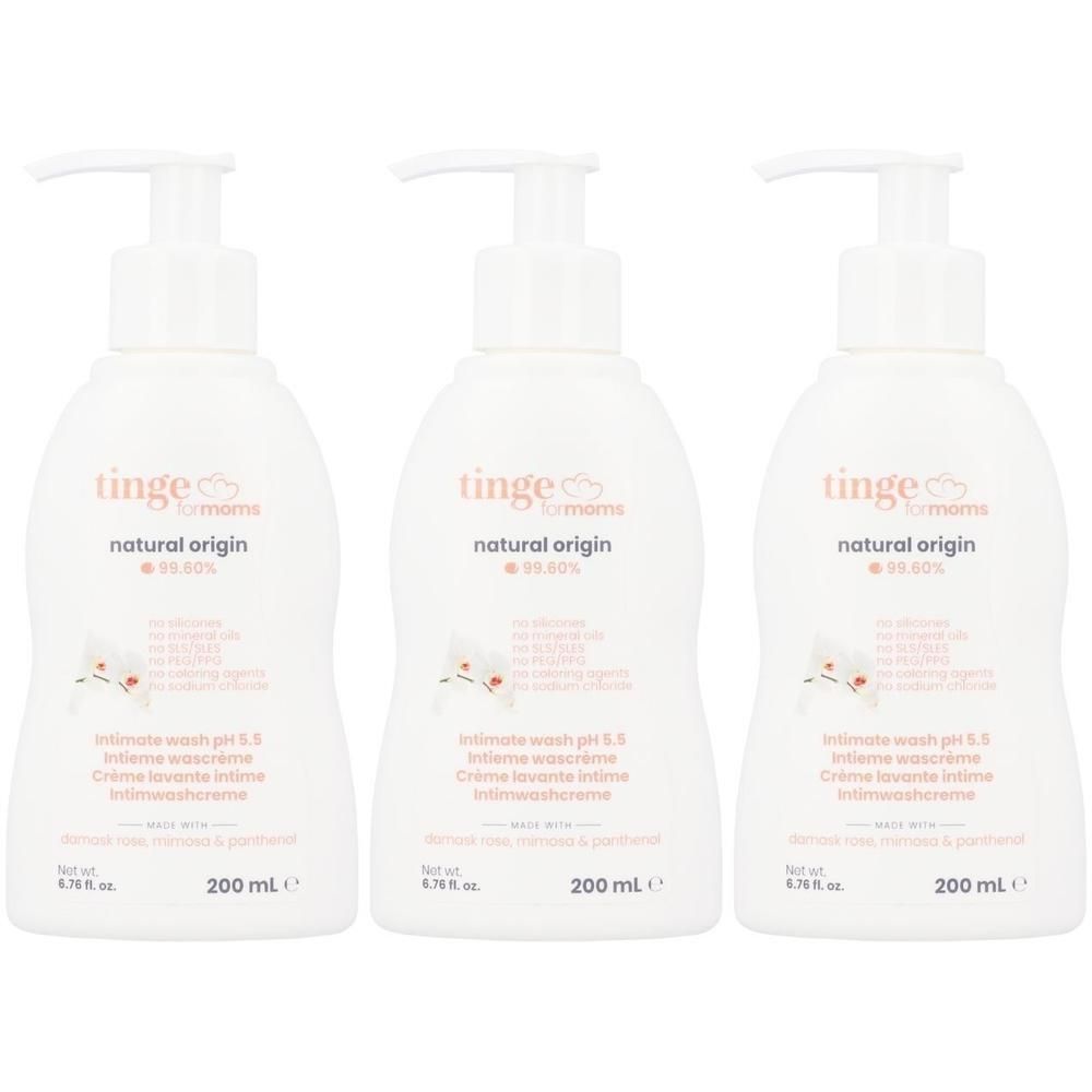 Drie witte pompflesjes met intieme wasgel, 200 ml.