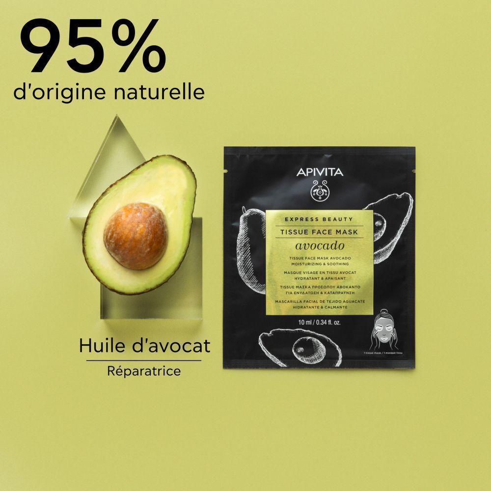 Masque facial Apivita Avocat, 95% d'origine naturelle.