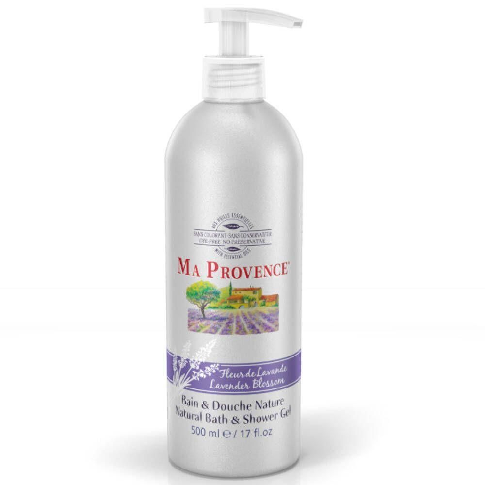 Zilveren pompflacon met lavendelafbeelding en opschrift "Ma Provence Fleur de Lavande".