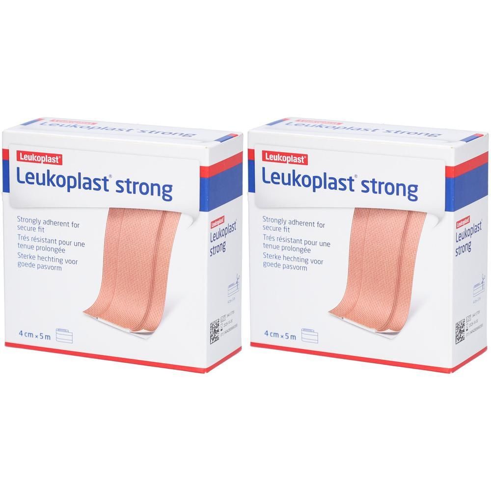 Deux paquets de pansements Leukoplast® Strong, 4 cm x 5 m.