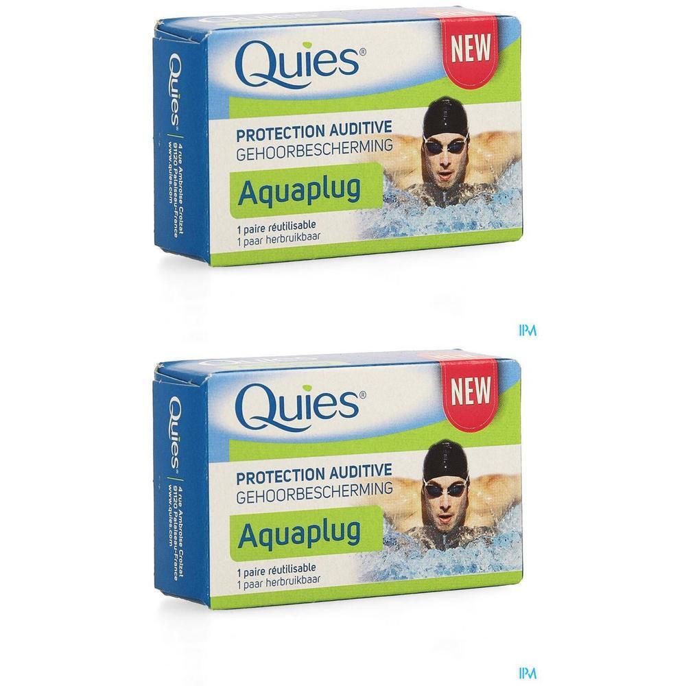 Quies Aquaplug Protection Auditive, 1 paire réutilisable.