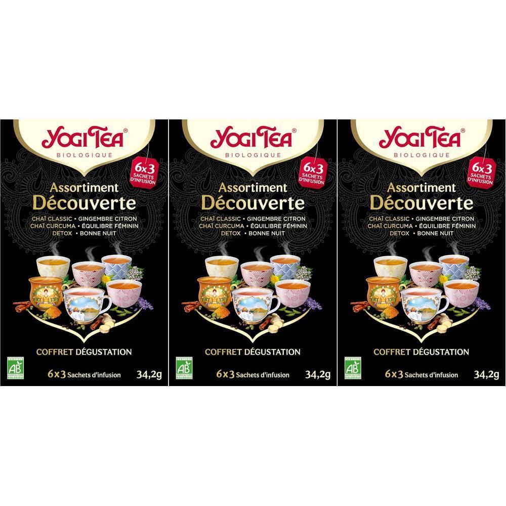 Yogi Tea Bio "Assortiment Découverte" coffret dégustation 6x3 sachets.
