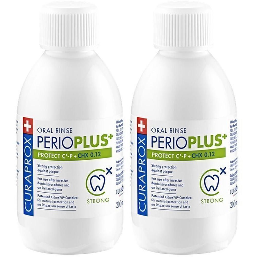 Deux flacons de bain de bouche Curaprox Perio Plus+ Protect, 200ml.